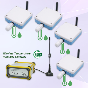 4 juegos de puerta de enlace de temperatura y humedad inalámbrica, Registrador de invernadero, sensor de temperatura y humedad con pantalla - Product Image 1