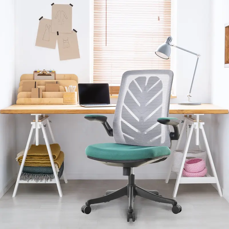 Cadeira de escritório giratória para funcionários em tecido acrílico resistente com apoio de braço para sala de reuniões e escritório
