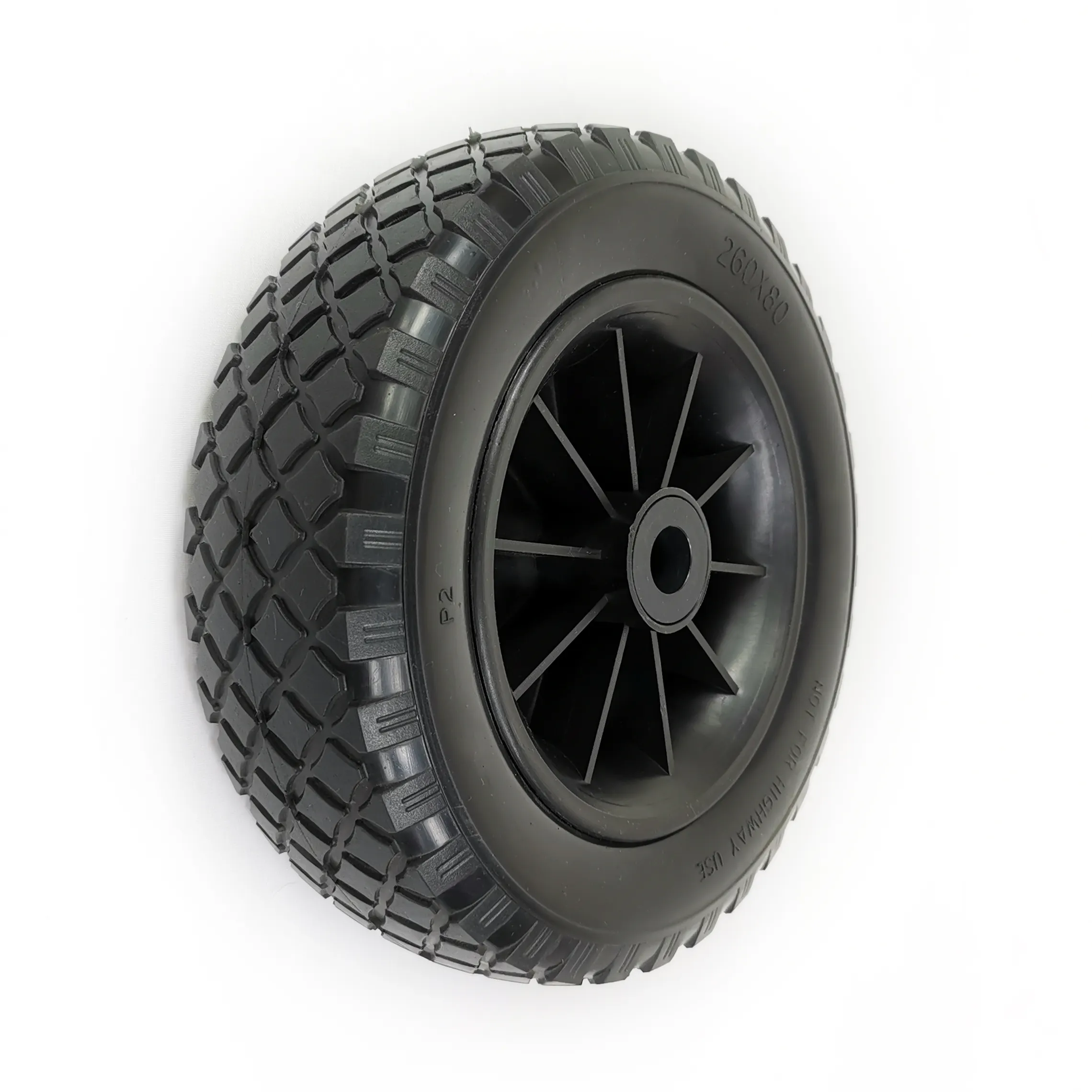 Neumático de espuma de poliuretano, carrito de jardín de 260x80mm, rueda de goma