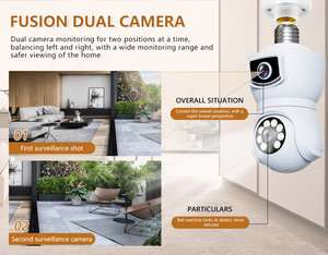V380 4MP หลอดไฟเลนส์คู่กล้องรักษาความปลอดภัยสีเต็มรูปแบบภาพพาโนรามา355องศาสำหรับการตรวจจับของมนุษย์กล้องอินเทอร์คอมแบบคู่ - Product Image 3