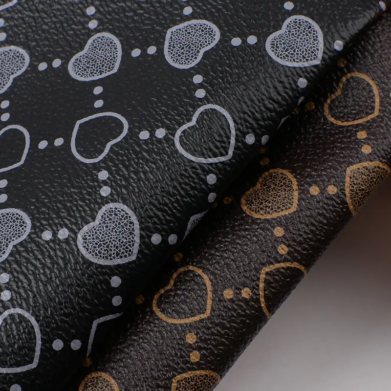 Aşk baskılı PVC taklit deri bagaj çanta cüzdan deri malzemeleri ile K1758 baskılı kumaş