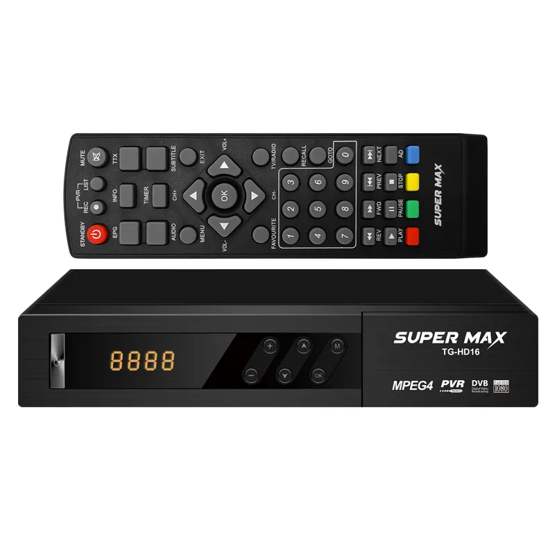 Receptor de piezas eléctricas de coche de juguete, decodificador dvb-s mpeg 2/h.264, dvb t2, control remoto, SUPER MAX TG-HD16, nuevo wellye