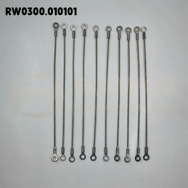STO RuiWor 2,0 MM de espesor 304 Cuerda de alambre de acero inoxidable con ojales de 5MM en ambos lados Conjunto de cuerda de alambre