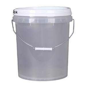 Di plastica 20 litro trasparente per uso alimentare Secchio/contenitore con coperchio e maniglia - Product Image 1