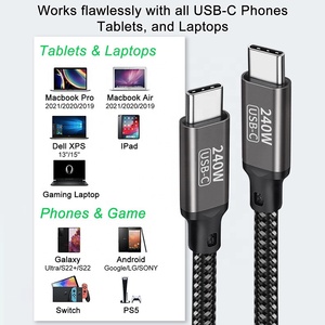 Emark 240W PD Type-C Cable 480Mbps PD3.1 PD Fast Charging Data Transfer Nylon USB C to USB C Cable for Phone Tablet Laptop - Product Image 6