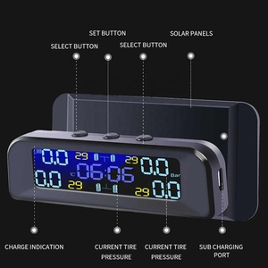 Sistema Inteligente de control de presión de neumáticos para coche, TPMS, energía Solar, pantalla LCD, USB, alarma de seguridad, Sensor de presión de neumáticos - Product Image 6