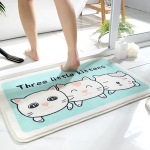 Anpassbarer Cartoon-Druck teppich Niedlicher Tier-Panda-Kaninchenmuster-saugfähiger Teppich für Badezimmer tür matte - Product Image 2