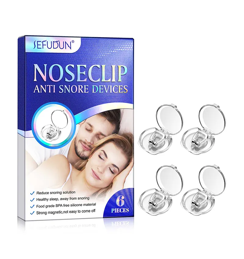 SEFUDUN silicona transparente impermeable magnético respiración nariz Clip Nasal tira con imanes para dejar de roncar