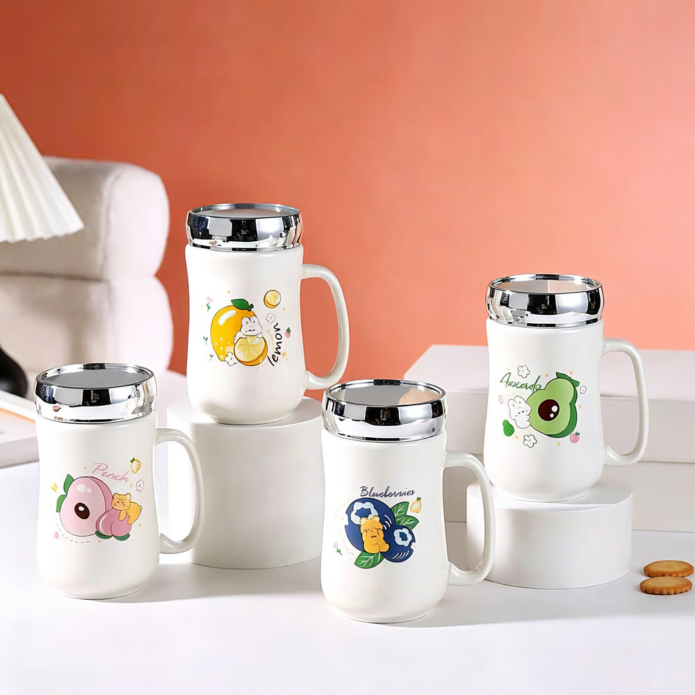 Tasse miroir à motif de fruits, mélange aléatoire