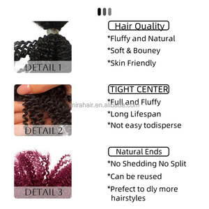 Factory Directly 100% Unprocessed Brazilian Raw Natural <strong>Black</strong> Soft 4C Afro Kinky Bulk Hair for Dreadlocks Extensions Loc Twist - Product Image 3