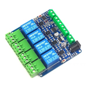 Modbus RTU 5V/12V4チャンネルリレー出力ボードスイッチ入力RS485TTL通信ネットワーク拡張ボードリレーモジュール - Product Image 1