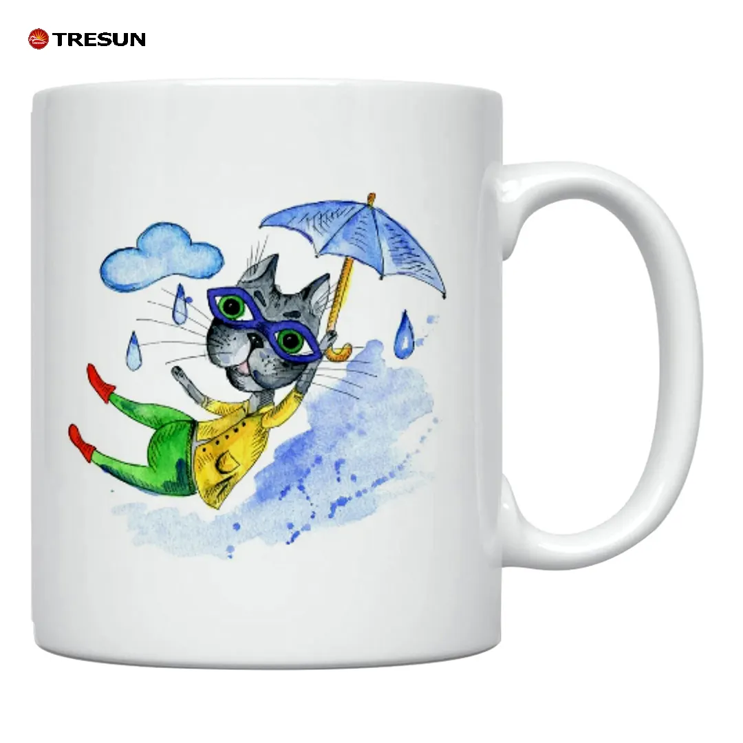 11 oz disegni animati felini gli amanti del gatto miagano un messaggio divertente novità tazza tazza in ceramica bianca per tè caldo java