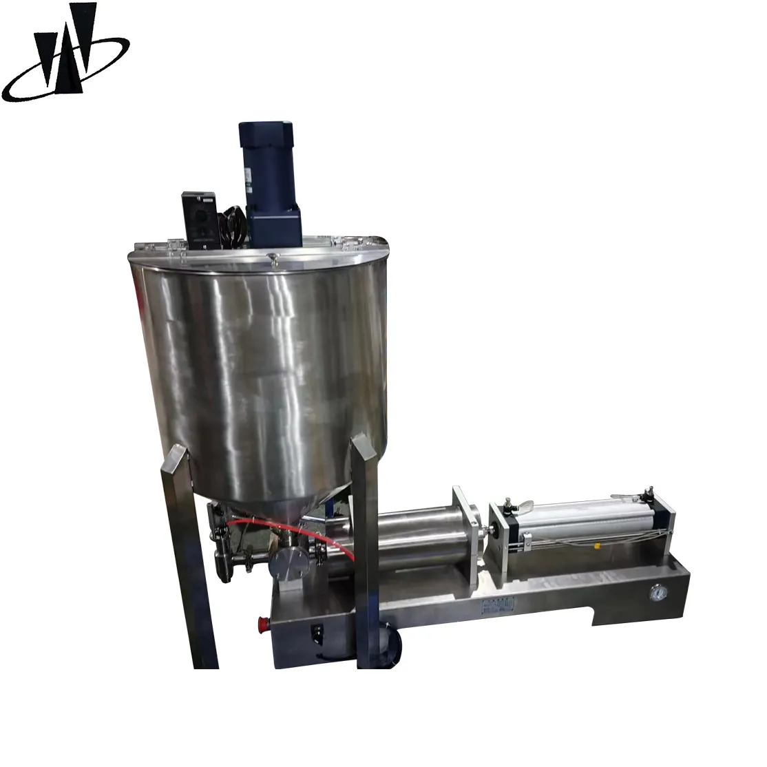 A Large Hopper of a Filling Machine Filling Volume of 5000ml in a a 100 Liter or 200 Liter Small Juice Filling Machine