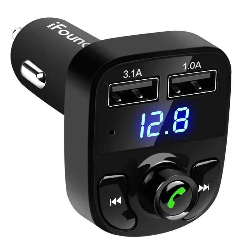 PIX-LINK Car Bt 5.0 Récepteur Audio Mains Libres Sans Fil Lecteur Mp3 Auto 2.1A Double Usb Chargeur Rapide Accessoires Voiture Transmetteur Fm