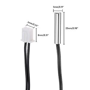 5K 5*25mm B3470 1% NTC Termistor Sensor de temperatura Sonda Sensor térmico digital Cable de sonda Longitud 1M (paquete de 5) - Product Image 2