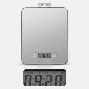 BSCI Electronic Portable 15kg Stainless Steel Platform Weighing Baking Kitchen Food Scale <strong>with</strong> Clock <strong>Timer</strong> Function - Product Image 6