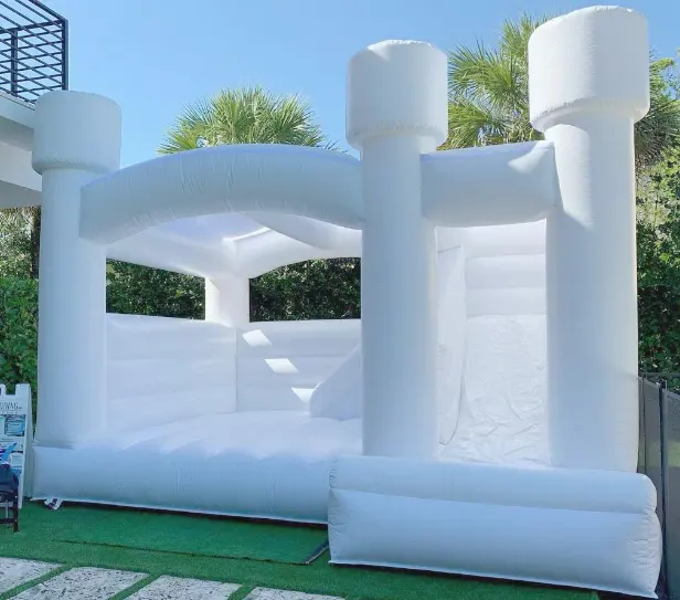 Hot Sell Commercial Grade Quality Custom White Jumping Castle Inflatable Bouncy With Slide White Wedding Bounce House For Events