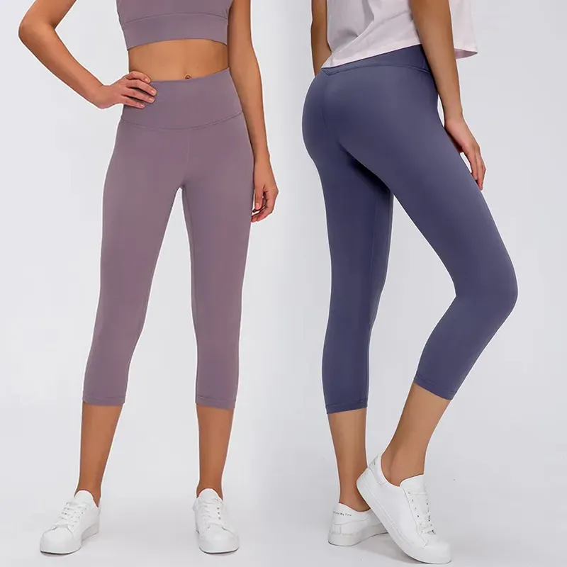 SHINBENE-Pantalones deportivos con realce de cadera para mujer, Leggings Capri de cintura alta para Yoga, entrenamiento, recortados, ajustados, 20"