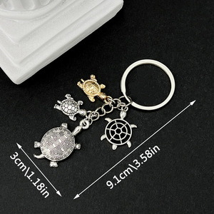 <strong>Fancy</strong> Ancient Silver Sea Creatures <strong>Key</strong> Ring Golden Sea Turtle Keychain for <strong>Key</strong> Handbag Backpack Decor