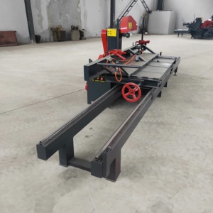 Otomatik yatay yuvarlak ahşap şerit testere kesme makinesi Motor çekirdek bileşeni ile 220V Log Push masa testere - Product Image 4