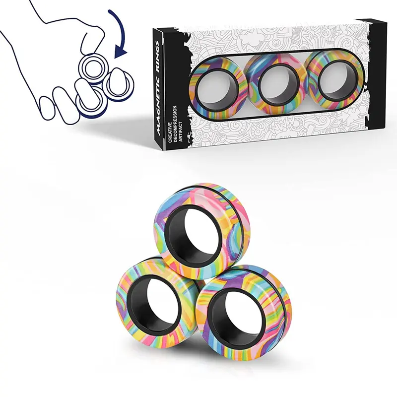 3pk AMZ, лидер продаж, кольца для Прядильщика для взрослых, магнитные кольца для снятия стресса, набор игрушек для взрослых, подростков, детей