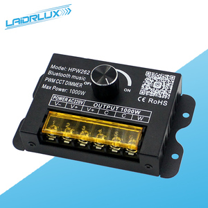 AC220V RF kablosuz demir kabuk parlaklık ayarlanabilir manuel topuzu LED şerit ışık dimeri tek renk işık kontrolörü - Product Image 1