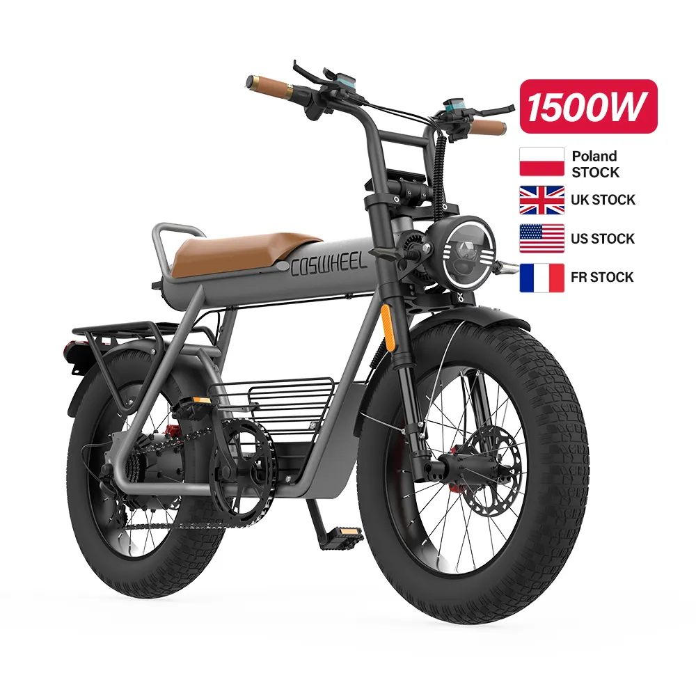 2024 Novo modelo Coswheel CT20 48v 1500w Bicicleta elétrica E Bicicleta Fat Pneu Chopper Bicicleta elétrica Motocicletas