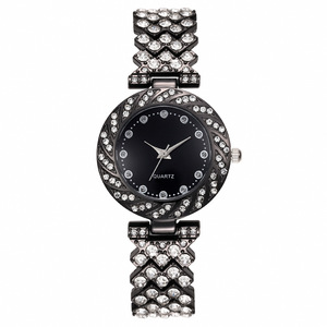 2024 New Fashionable Moissanitet Watches Women's Round Hands Versatile Quartz Iced Out Quartz Watch