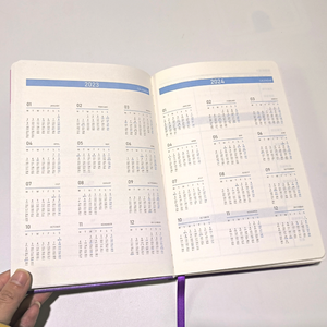 Quaderni in pelle riprendiario in bianco a griglia di 2025 a forma di diario con Agenda manica viola - Product Image 5