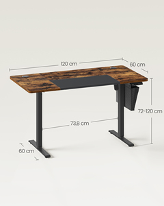 VASAGLE可调高度站立桌家庭办公桌，带拼接板4高度电动站立桌 - Product Image 5