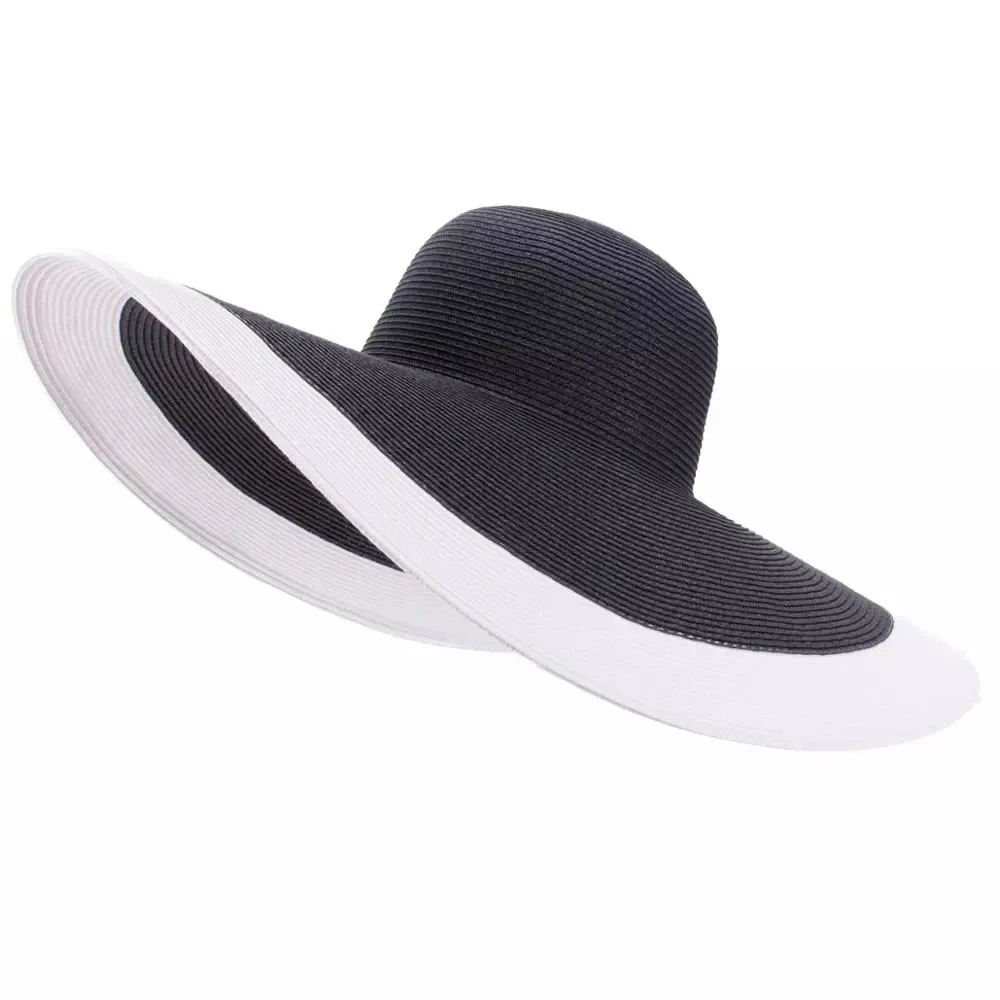 Sombreros de paja plegables de ala grande de 70cm para mujer, sombreros de paja flexibles grandes para playa y viaje de verano