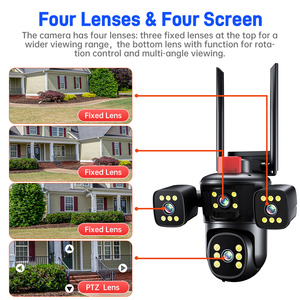 12MP 4 schermo Wifi senza fili telecamera esterna impermeabile rilevamento umano telecamera CCTV collegato al telefono cellulare telecamera IP di 360 grado - Product Image 5