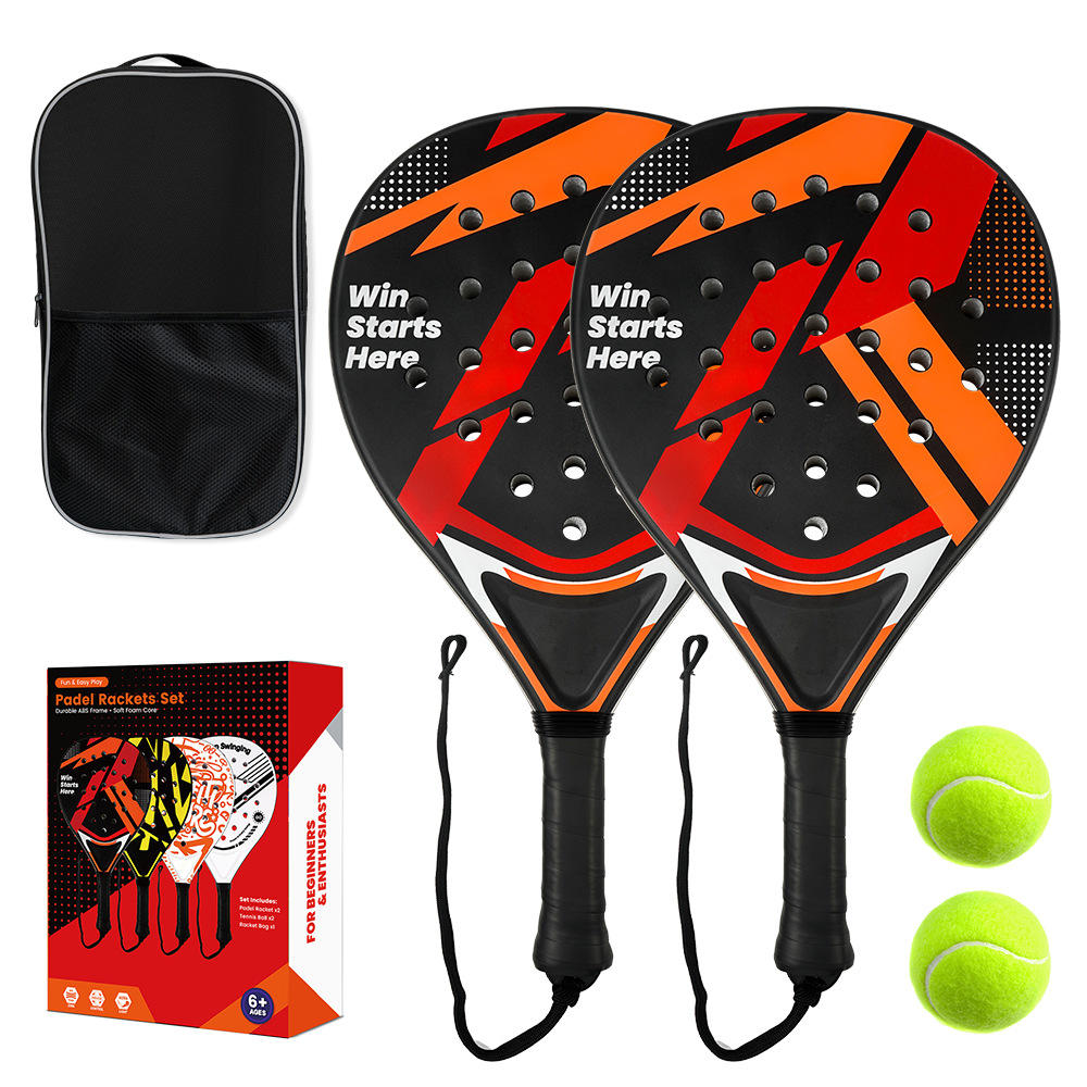 Black and red double racket-two balls-one bag