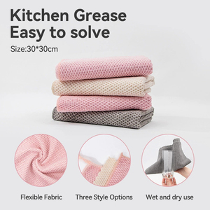 Ultra ince Fiber mikrofiber üç renkli mısır çekirdek temizlik bezi mutfak çok fonksiyonlu ev tembel havlu - Product Image 3
