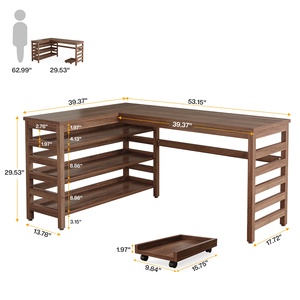 Современная настольная L-образная 4-ярусная полка для хранения - Product Image 6