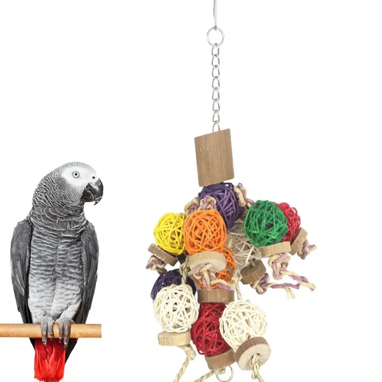 Многоцветные большие игрушки для жевания птицы Попугай из натурального дерева попугай игрушки для африканского серого попугая игрушки