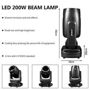 Profesyonel sahne ışığı 200W BSW Beam işın DMX512 prizma gökkuşağı 12Gobo 14 renk Frost etkisi hareketli kafa ışık Ktv DJ için - Product Image 5