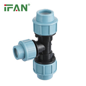 Ifan ที่มีคุณภาพสูงอุปกรณ์ท่อ HDPE สีฟ้าอ่อน20-110มม PP การบีบอัดอุปกรณ์ AS/NZS ข้อต่อท่อ HDPE 4130 - Product Image 5