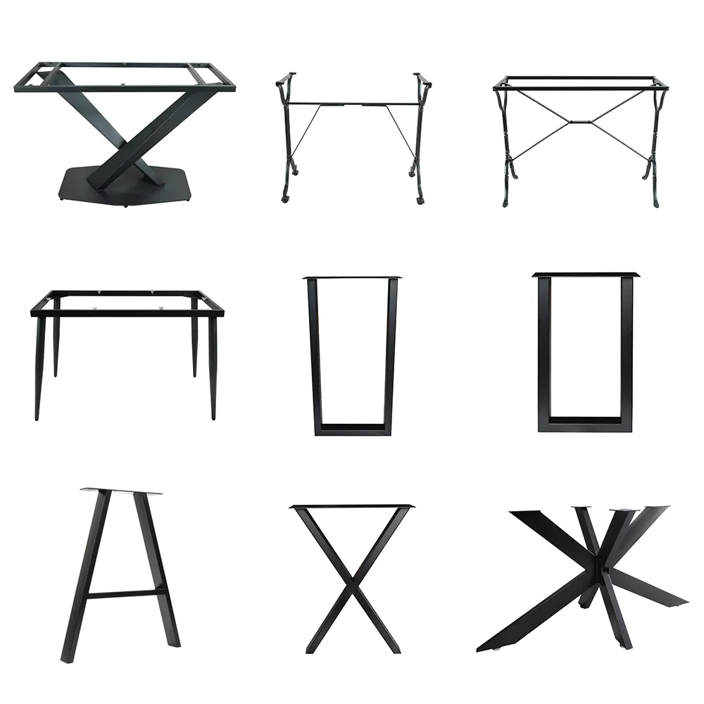 Tiptoe de ferro fundido luxuoso, em forma de x, resistente, industrial, ferro fundido, café, sala de jantar, pernas de mesa de metal