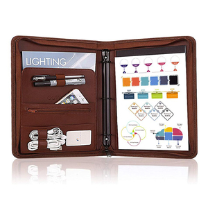 PU Carpeta de A4 ejecutivo cartera archivo carpeta pluma documento PadHolder multi-función Conferencia carpeta con logotipo - Product Image 1