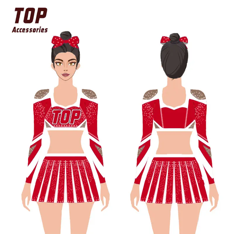 2024 Nova Chegada Atacado Varsity Meninas Desempenho Traje Cheer Vestido Cheer Liderando Uniformes Cheerleading Uniformes