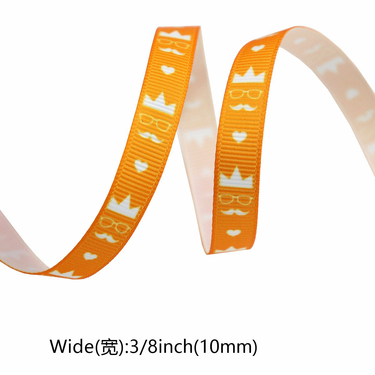 Motif couronne orange, 10 mètres par rouleau