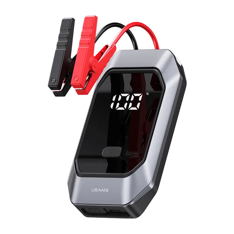 USAMS 8000mah Car Battery Emergency Power Supply 500A Portable Multi function 2 IN 1 Power Bank Car Jump starter with LED Light