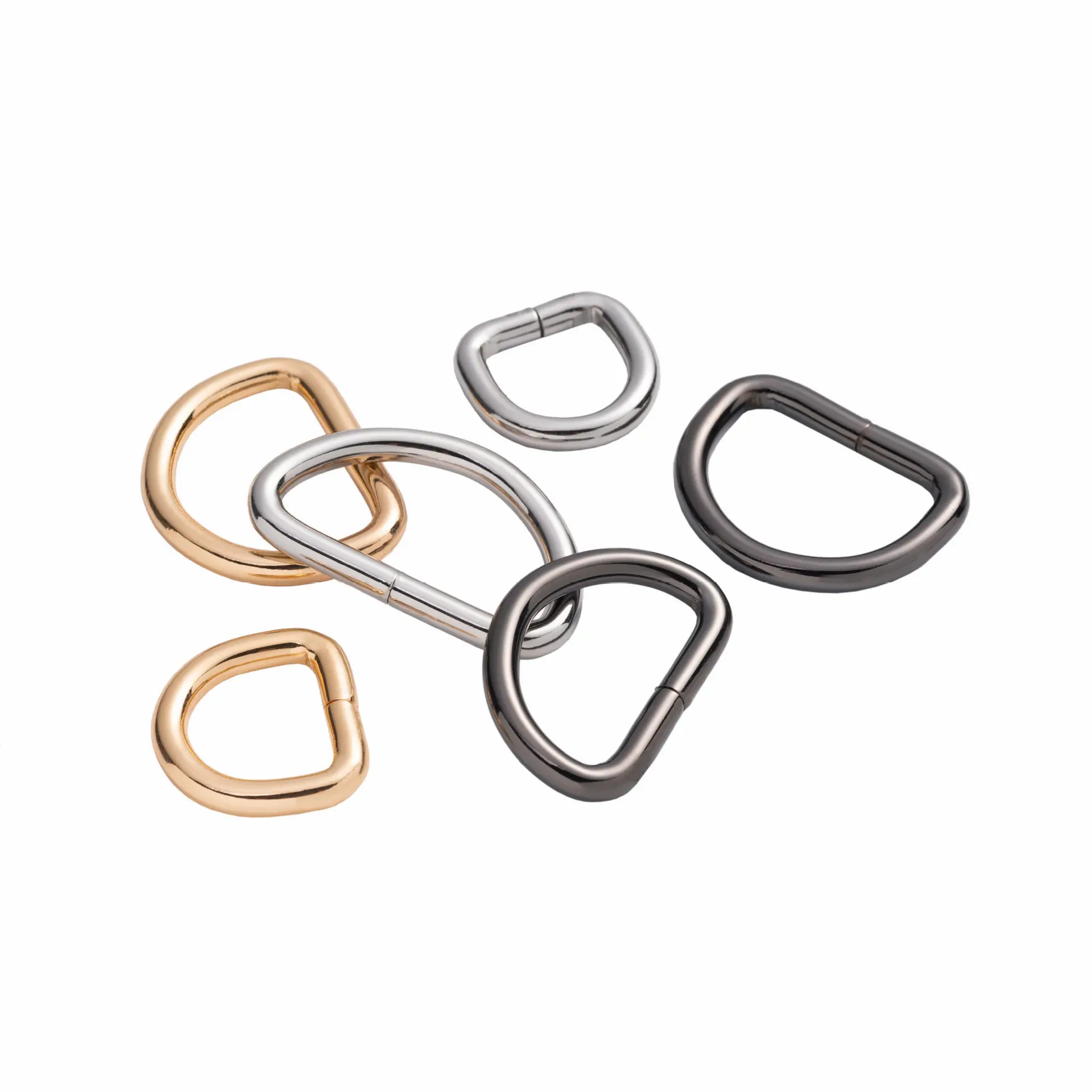 Anneaux en D en métal de couleur personnalisée fer 304 acier inoxydable 2 pouces D forme boucle d'anneau pour sac à dos