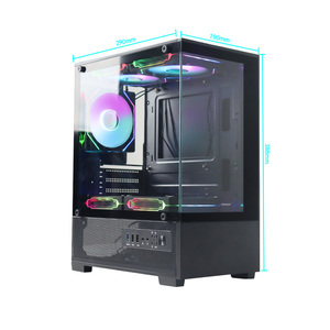 ATX Micro-ATXゲーミングコンピュータケースタワーシャーシオフィスブラックコンピュータケースデスクトップ - Product Image 1