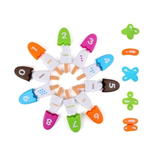 25pcs Montessori <strong>Counting</strong> Toy Number Matching Learning Ice Cream Toy Preschool Math Learning Numbers English Words Match Game