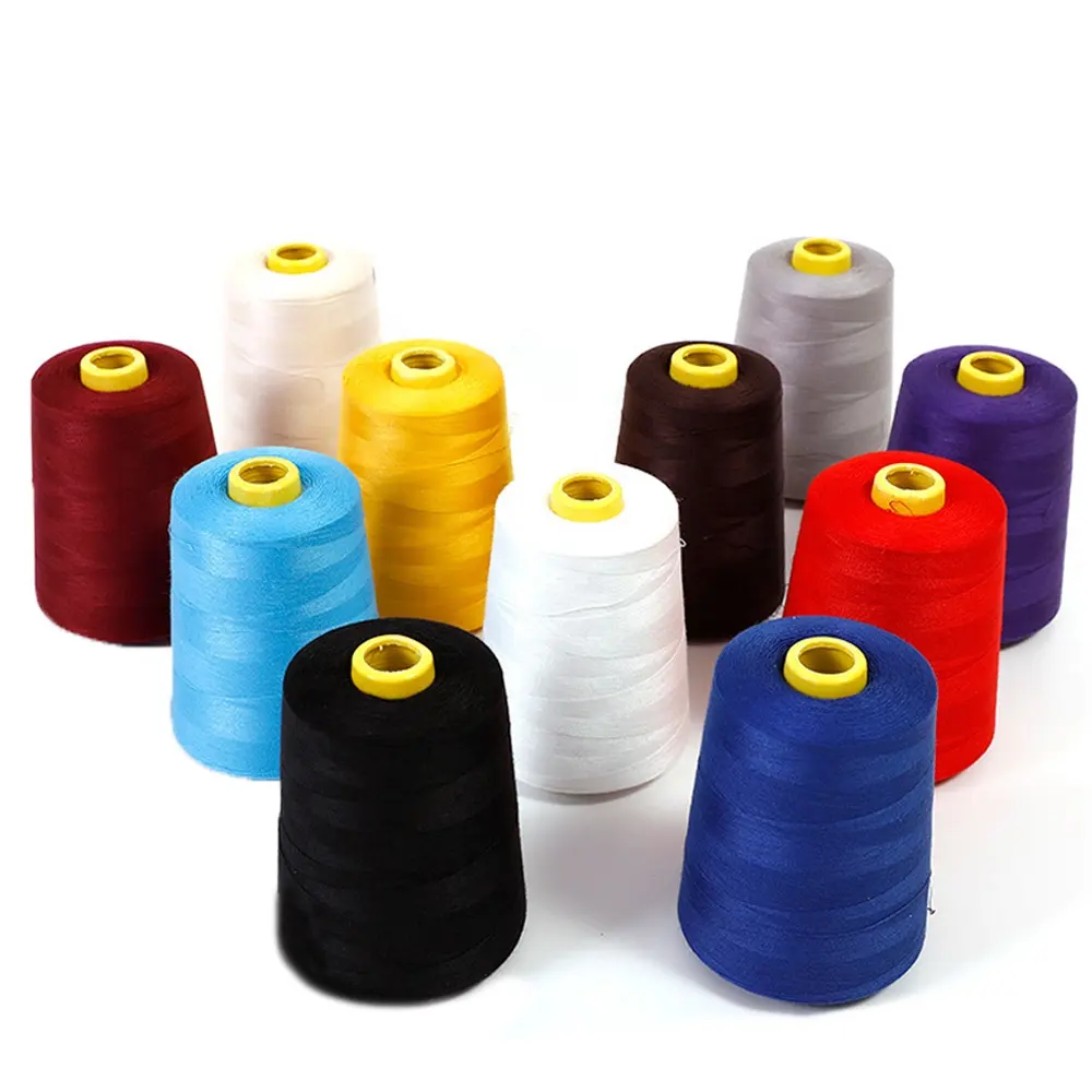 Colorful Polyester Sewing Thread 20/2 5000 Yards/cone with good raw material from Yizheng