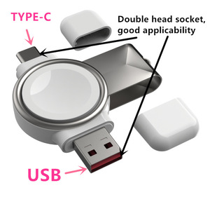 C tipi ve USB a Mini cep boyutu kablo ücretsiz akıllı saat 3W taşınabilir manyetik kablosuz şarj Apple izle SE/8/7/6/5/4/3/2 - Product Image 2