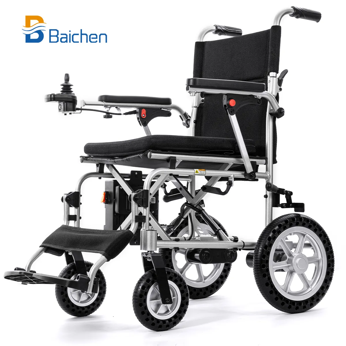 2024新しいアルミニウム全地形対応超軽量折りたたみ式ポータブルトラベル無効電動車椅子大人用