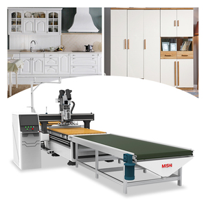 Pannello di legno linea di produzione di nidificazione macchina cnc con carico automatico tavolo scarico atc router per mobili mobile
